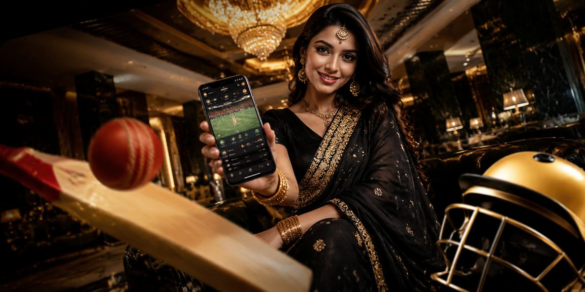 Players enjoying lottery ticket purchase on mobile during cricket match